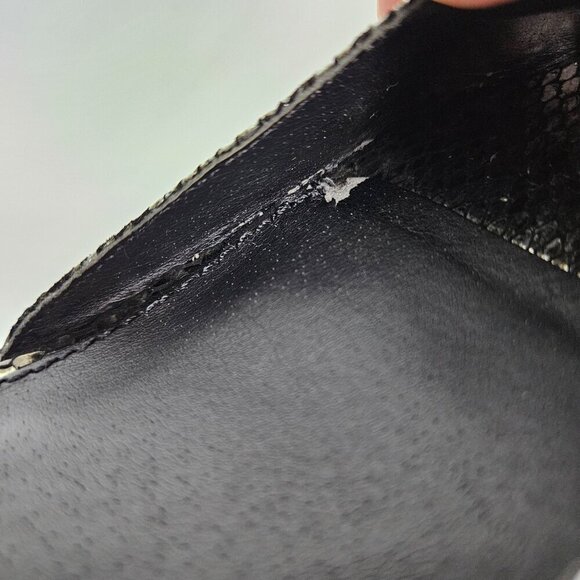 Kelsi Dagger Ryton Silver Metallic Snake Embossed Leather Ankle Strap Wedge 7.5 - Picture 11 of 13